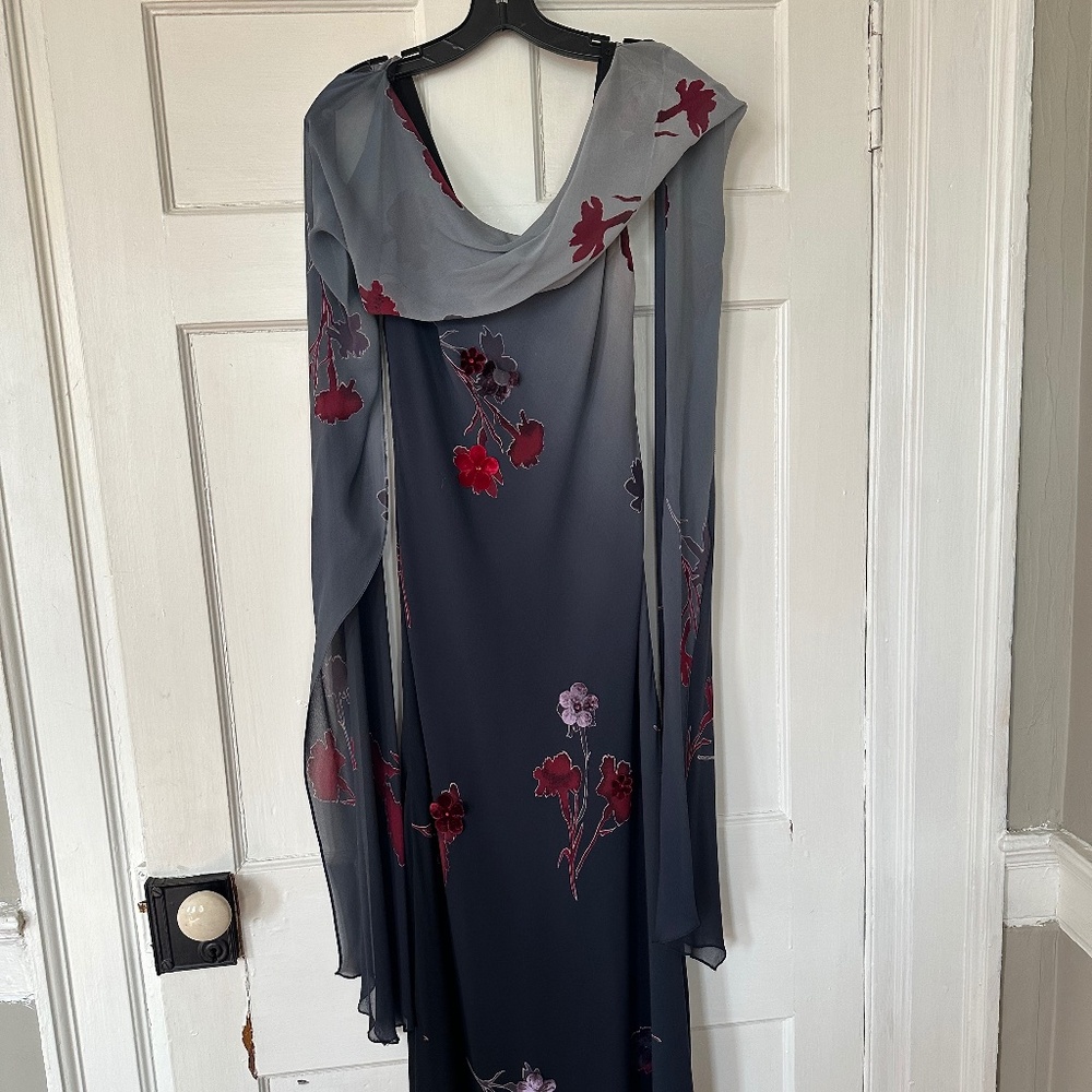 Silk Ombré Blue Evening Dress